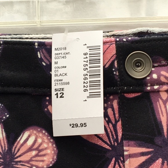 NWT 12 Children’s Place Junior Girls Kids Butterfly Jeans Pants - Picture 4 of 6